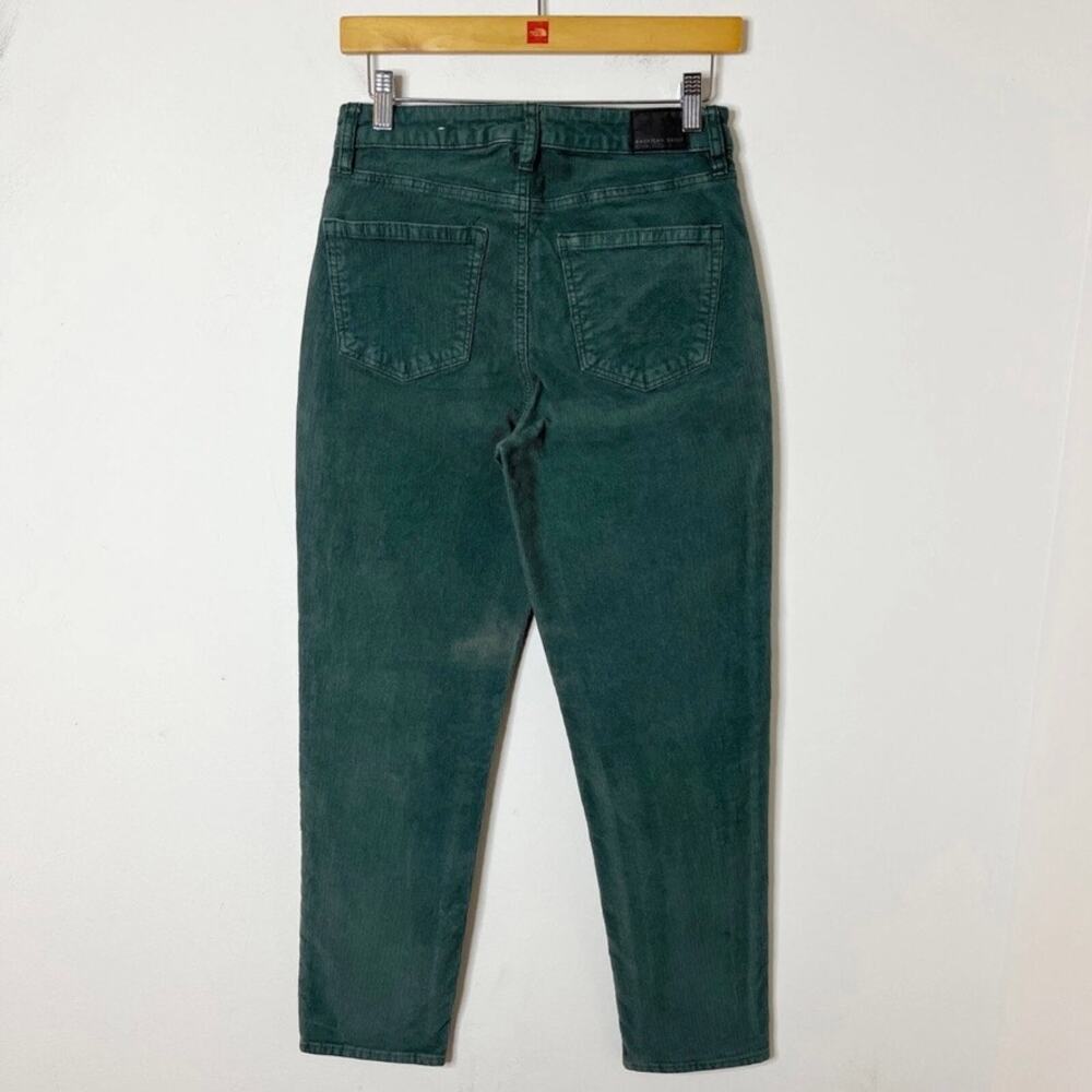 American Eagle Women's Corduroy Mom Straight Jeans Sz 2 Green Stretch High Rise - Picture 5 of 10